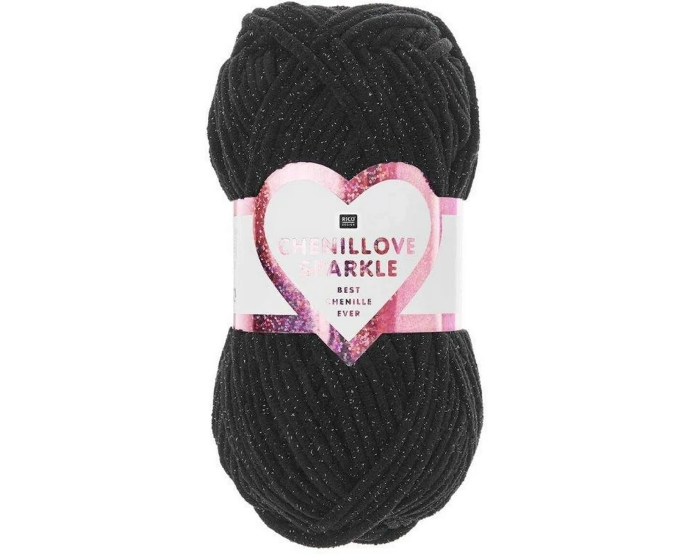 Rico Design Wolle Rico Chenillove Sparkle Schwarz