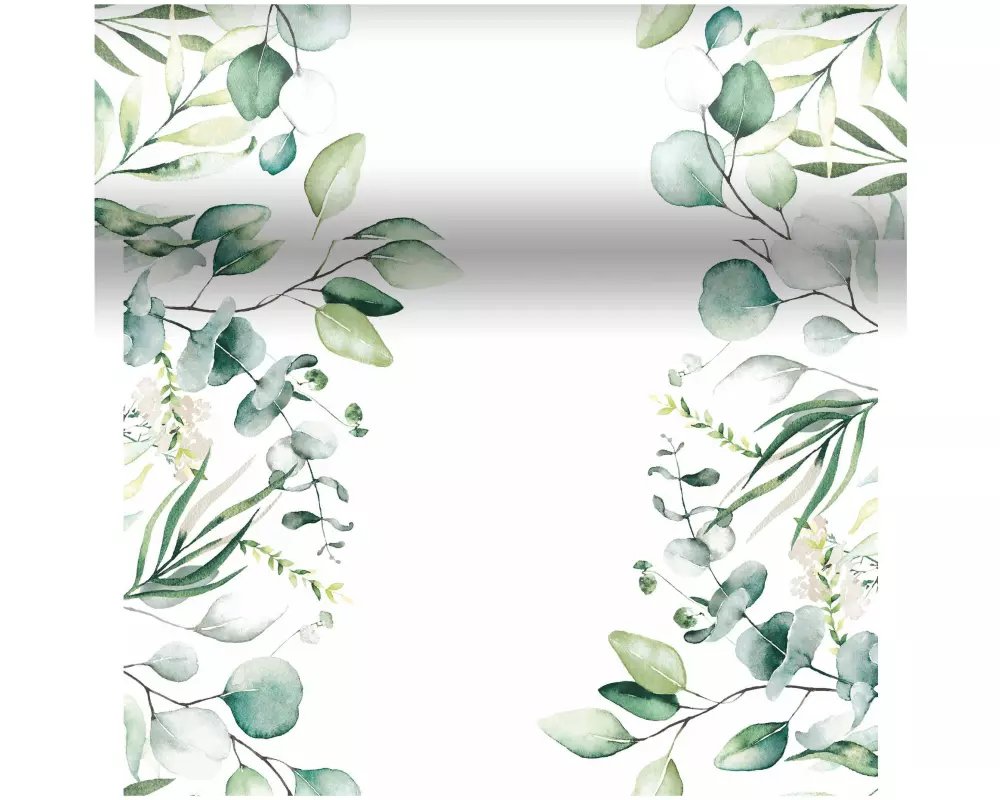 Paper + Design Tischtuchrolle Eucalyptus 40 cm x 480 cm, Grün/Weiss