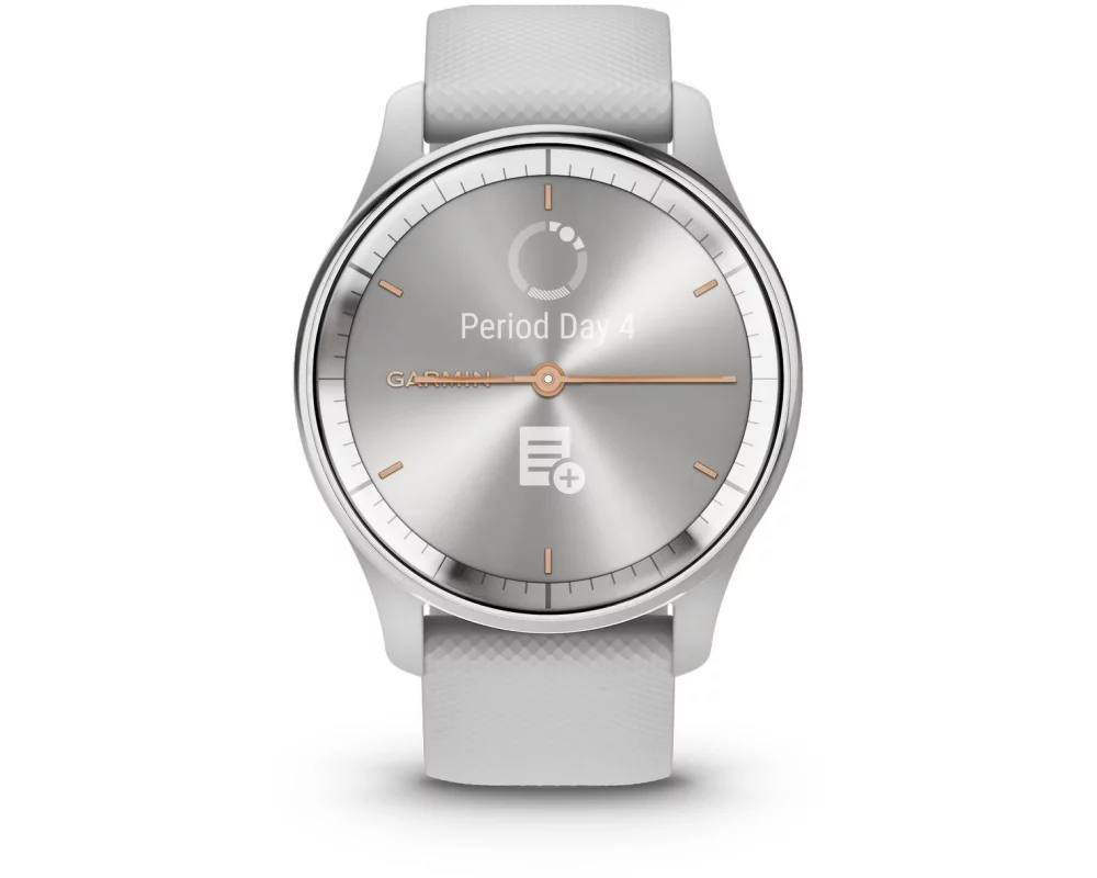 GARMIN Sportuhr Vivomove Trend Weiss/Weiss glanz