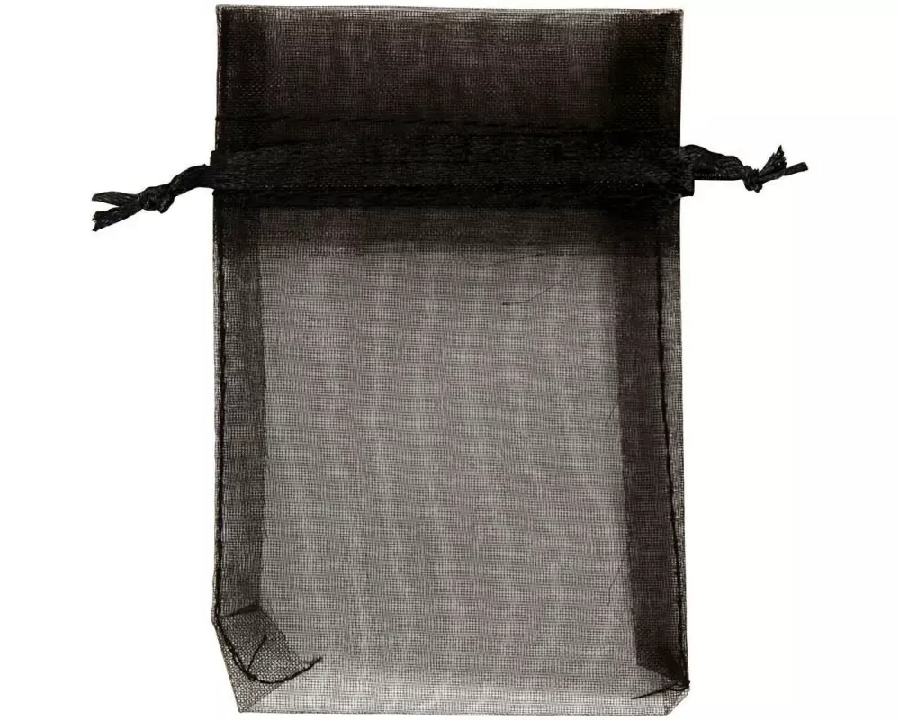 Creativ Company Organzabeutel Organza 7 x 10 cm Schwarz, 10 Stück