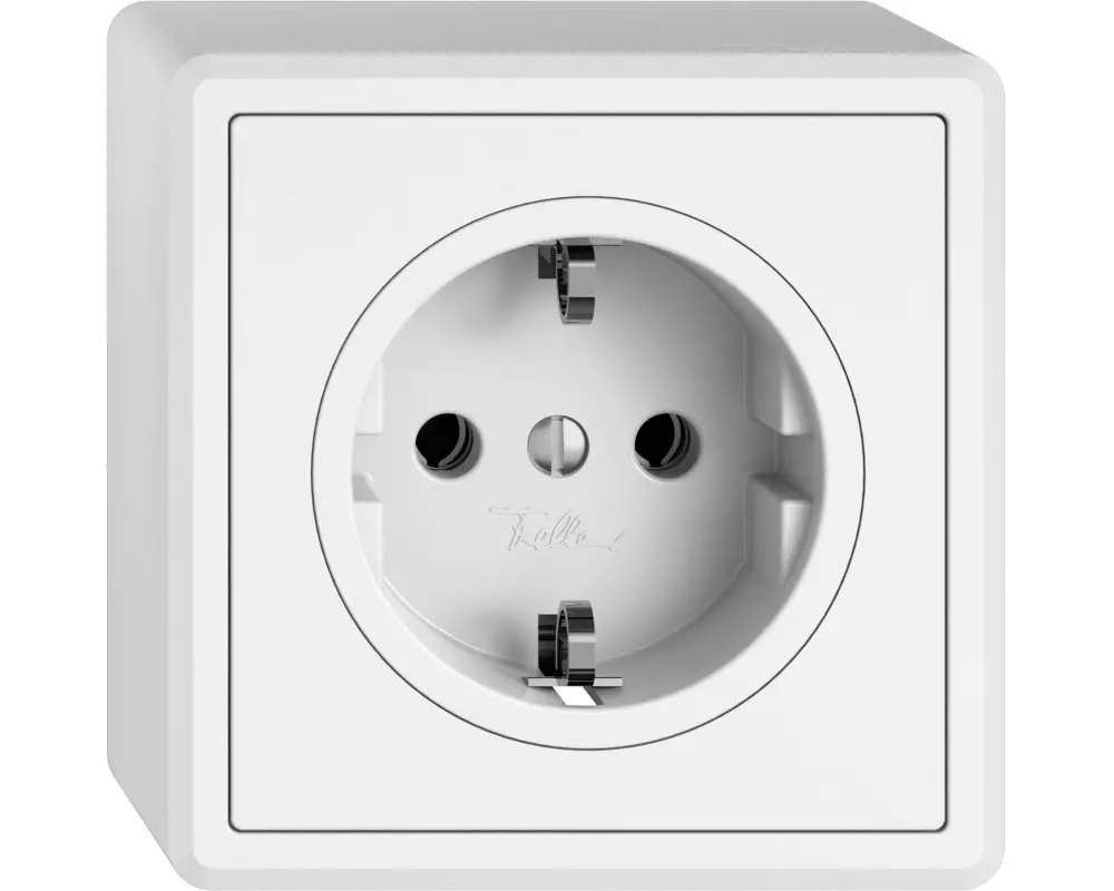 Feller EDIZIOliv AP-Steckdose 1 x Schuko, Weiss