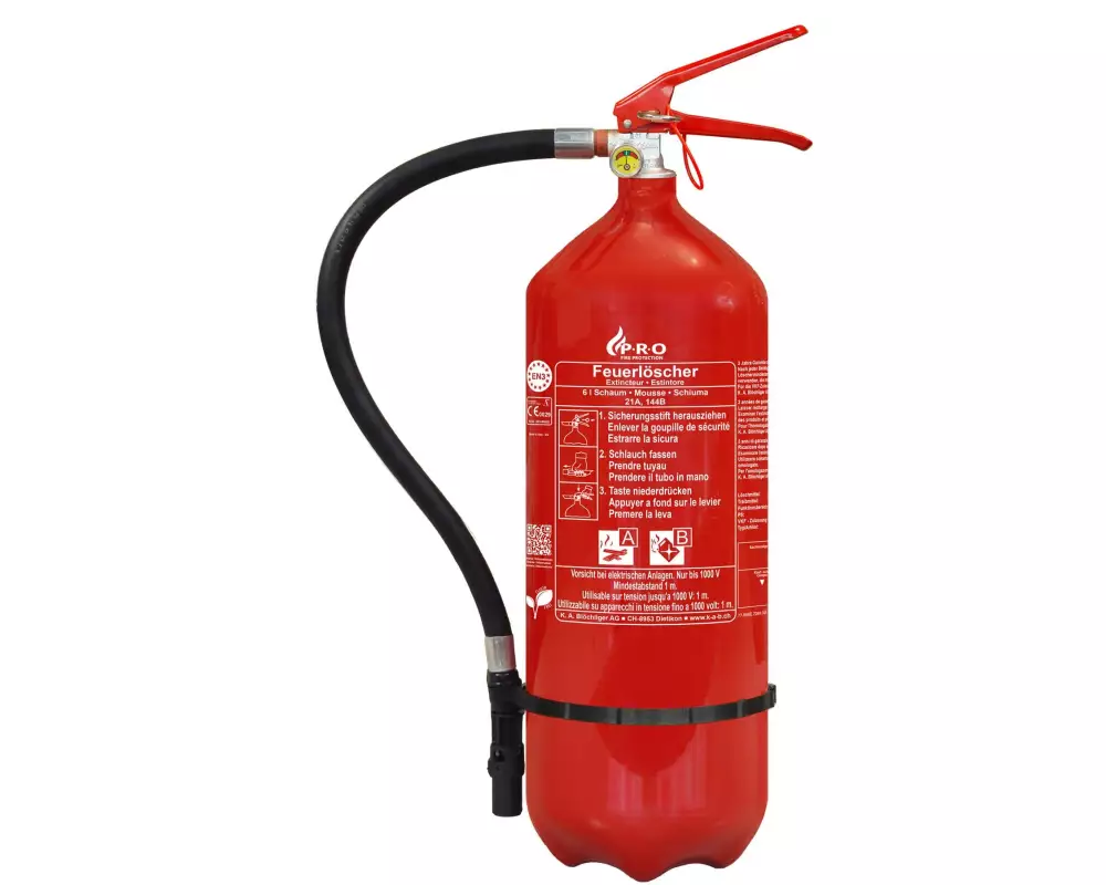 Gloria PRO Schaum-Feuerlöscher, Brandklasse A,B 6 l, PFAS-frei