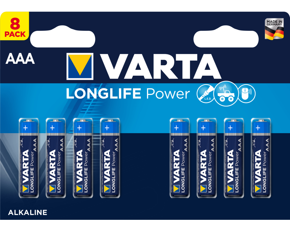 VARTA Batterie Longlife Power 4903121418 AAA/LR03, 8 Stück