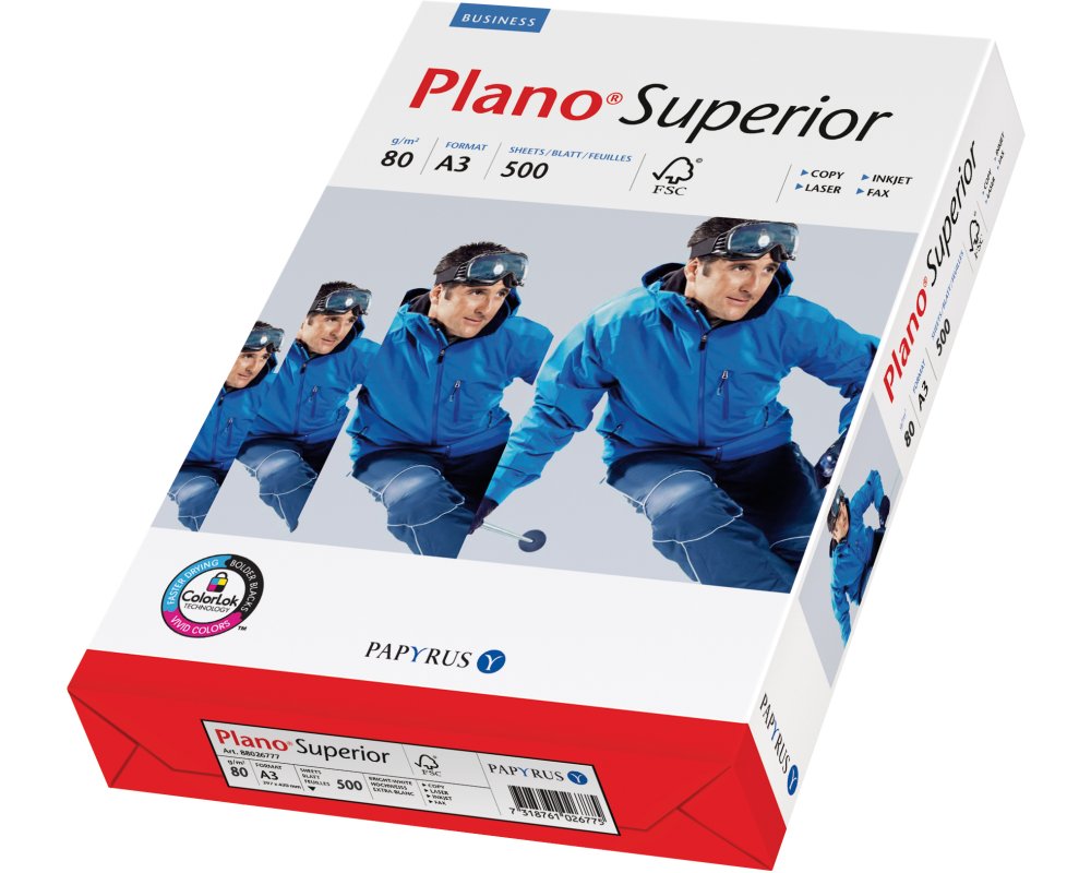PLANO SUPERIOR Kopierpapier FSC A3 88351100 weiss, 80 g BB 500 Blatt