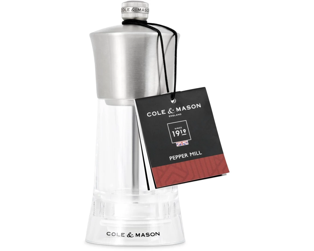 Cole&Mason Pfeffermühle Bromley 15 cm, Transparent/Silber