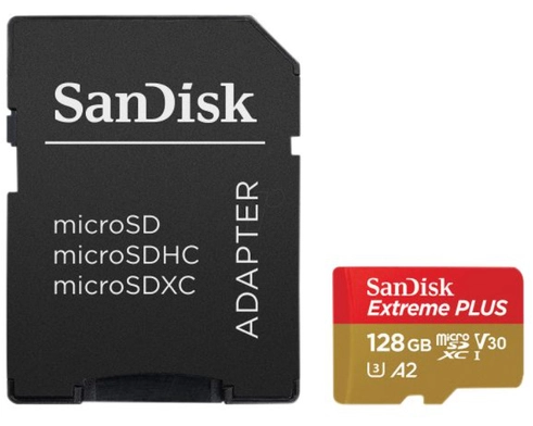 SanDisk Extreme PLUS 128 GB Class 10/UHS-I (U3) V30 microSDXC