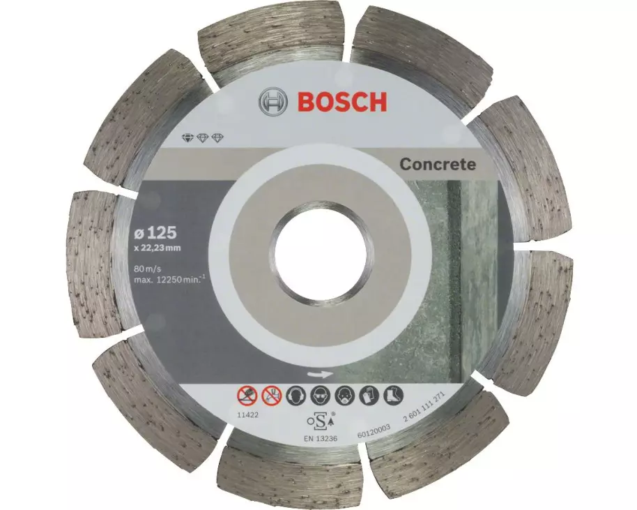 Bosch Professional Diamanttrennscheibe Standard for Concrete, 125 x 1.6 x 10 mm
