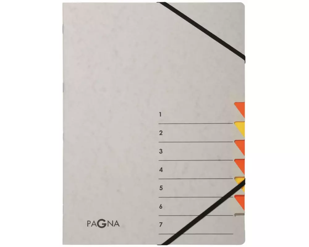 Pagna Ordnungsmappe A4 Easy Grey Grau; Orange, 7 Fächer
