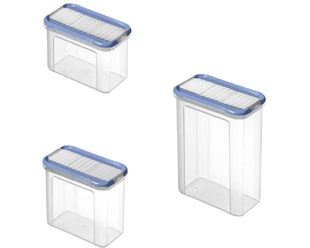 Rotho Set Premium Dosen 12 tlg. Domino 13 l, Transparent