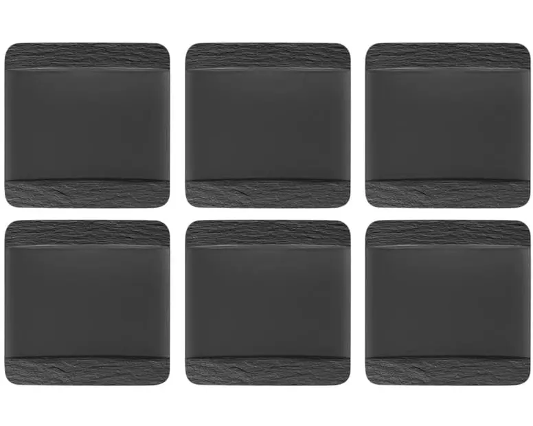 Villeroy & Boch Speiseteller Manufacture Rock 6 Stück, Schwarz