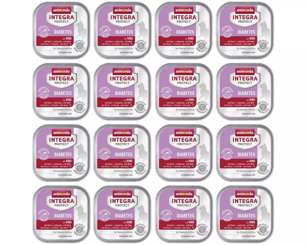 Animonda Integra Protect Nassfutter Diabetes Rind, 16 x 100 g