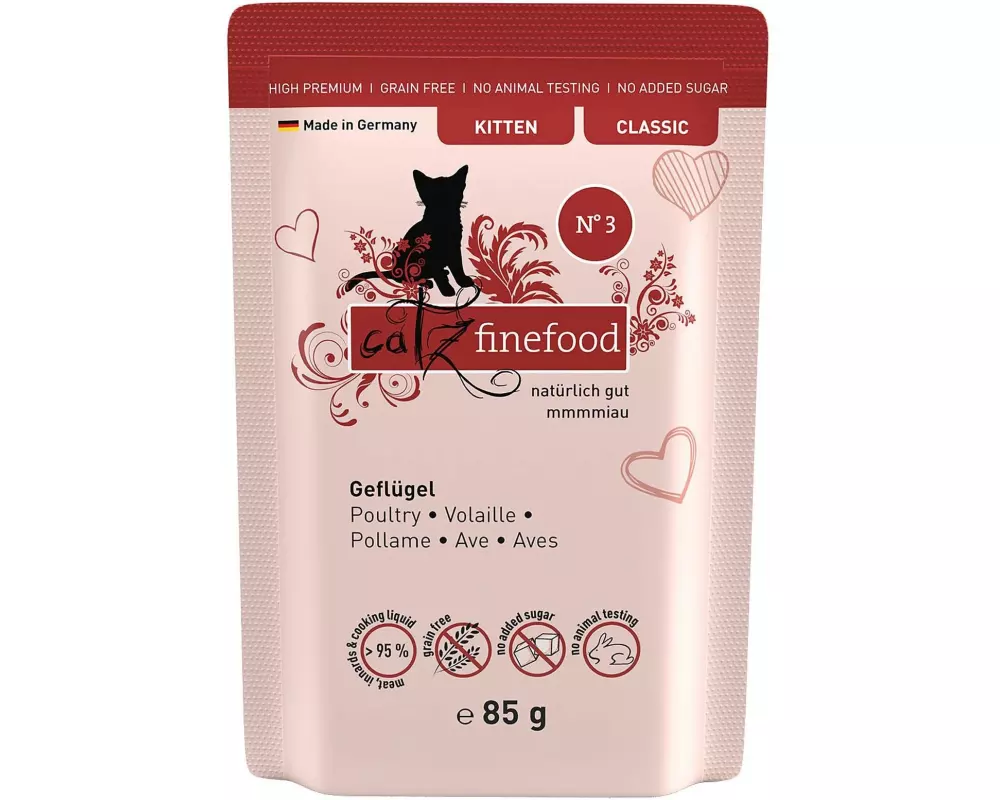 catz finefood Nassfutter Kitten No.03 Geflügel, 85 g