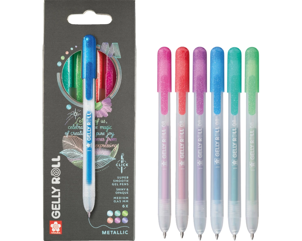 SAKURA Gelly Roll 0.8mm PXGBRAMET6 Metallic, ass. 6 Stück