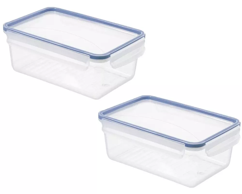 Rotho Vorratsdose CLIC & LOCK 2 l, Blau, 2 tlg.