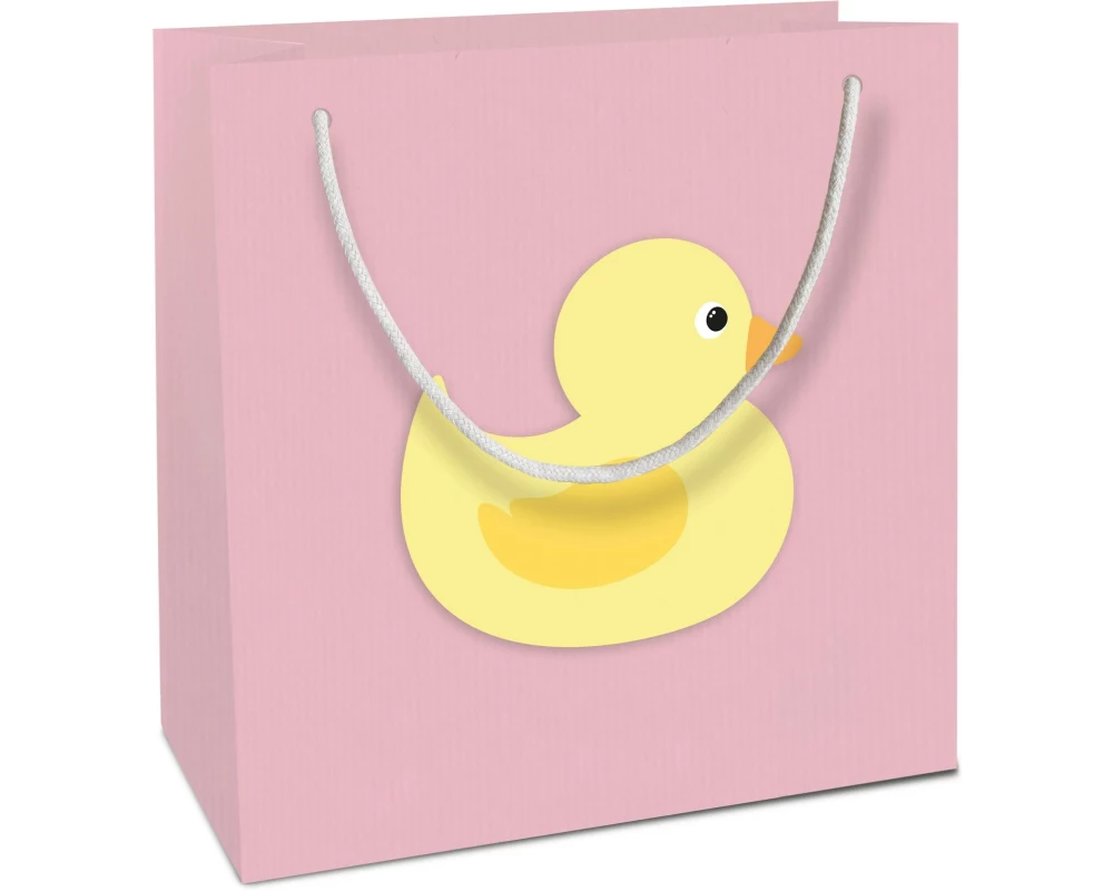 Braun + Company Geschenktasche Ente Baby Rosa, 18 x 21 x 8 cm