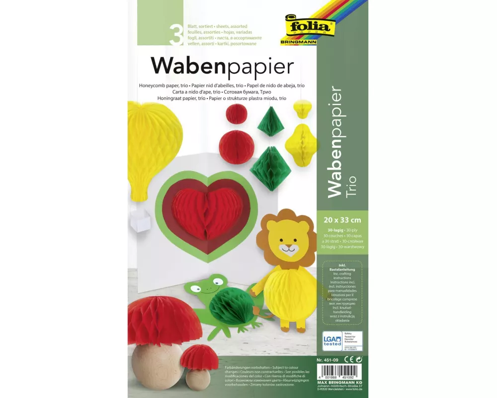 Folia Wabenpapier 20 x 33 cm 3 Blatt