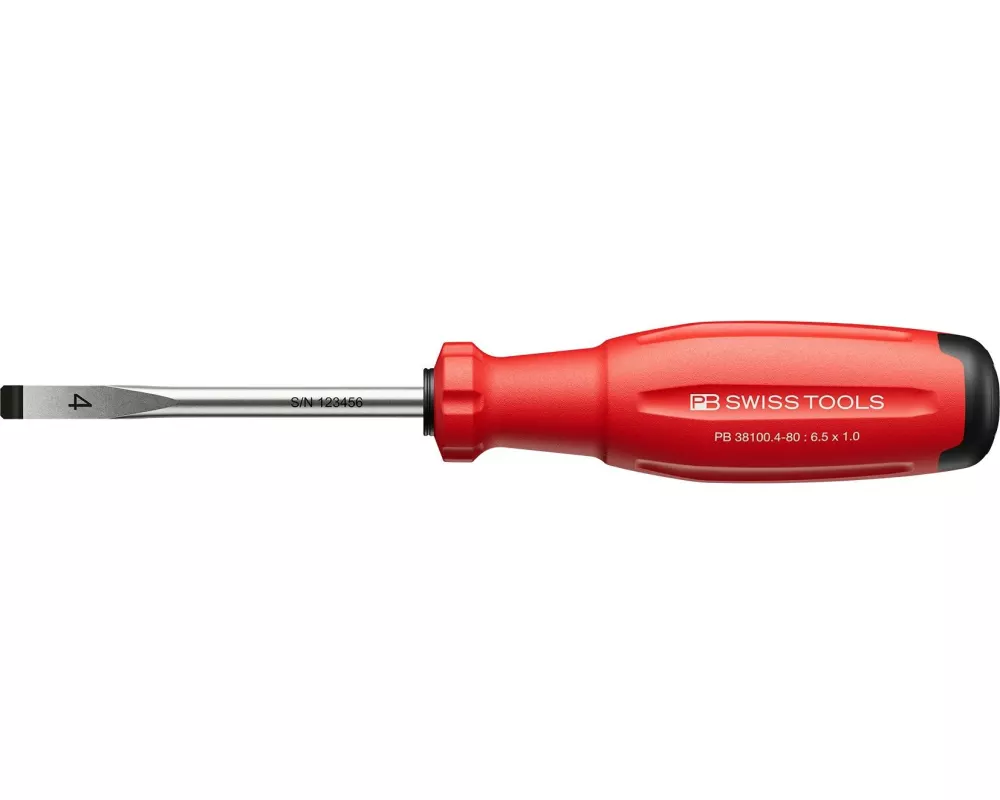 PB Swiss Tools Schraubenzieher PB 38100.4-80 Schlitz Rot