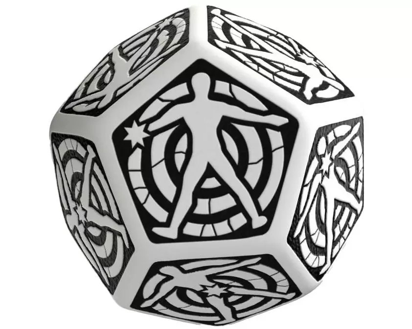 Q Workshop Spezialwürfel D12 White & black Hit Location Würfel 1 Stk.