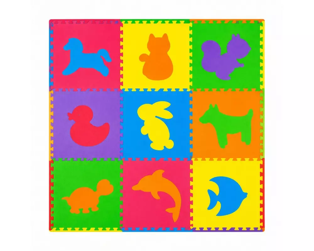 Tadu Puzzlematte Animalo, 184.5 x 184.5 x 1.2 cm, mehrfarbig
