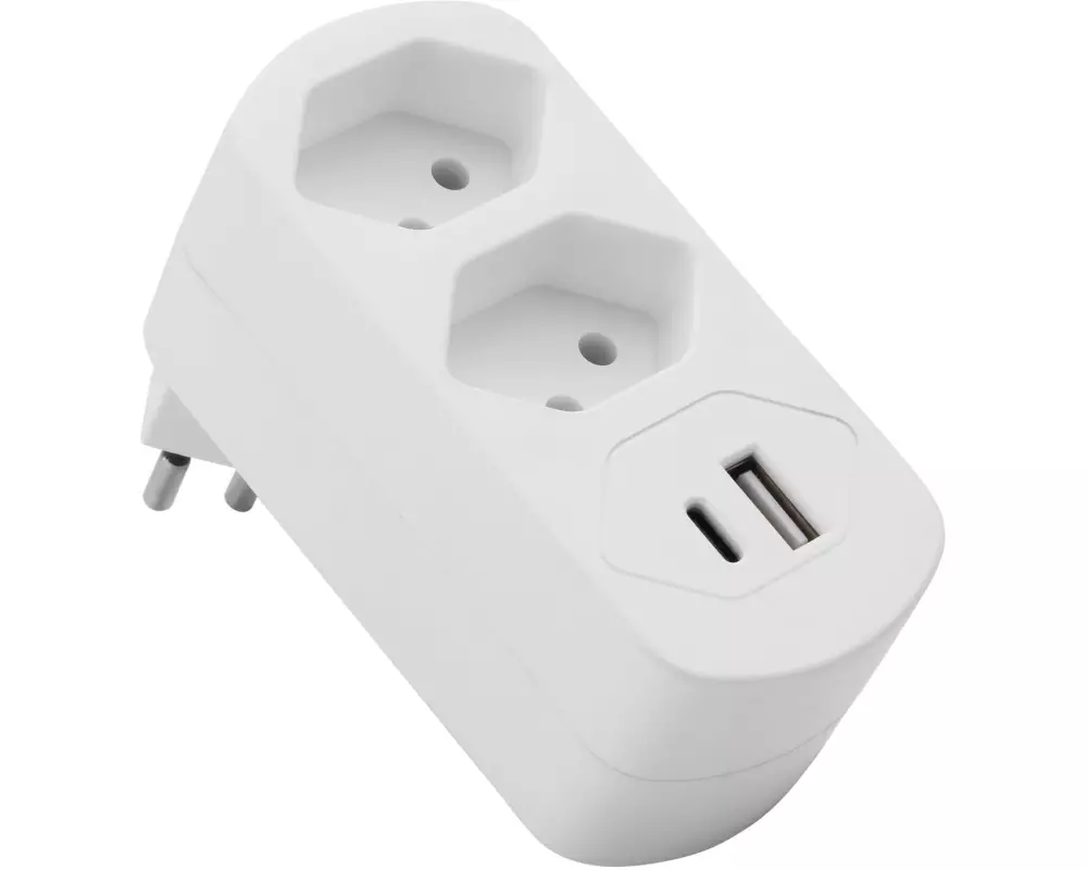 Schönenberger Abzweigstecker MOVE 2xT13 mit USB PD30W