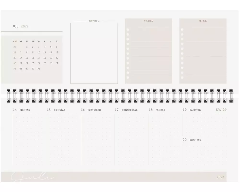rido idé Pultkalender Design Line 2027 Moon 1W/2S