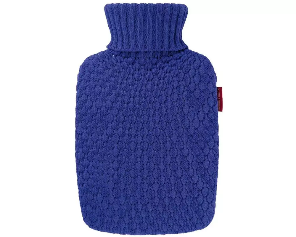 Sänger Bettflasche Strickbezug Bio Heidelbeere Blau