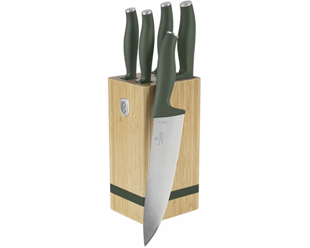 Berlinger Haus 6-teiliges Messerset mit Messerblock Matte Green Collection