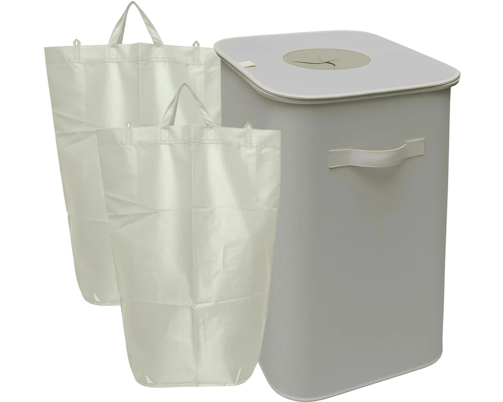 relaxdays Recyclingbehälter 100 L Beige