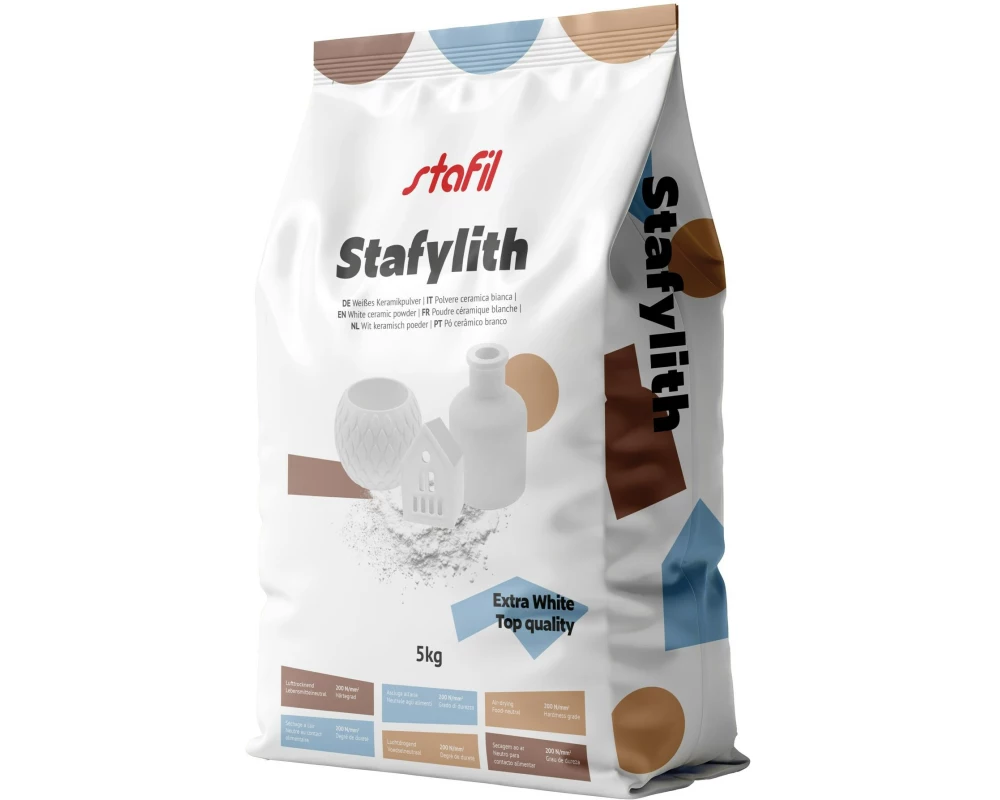 Basteln Stafylith Keramikpulver Weiss