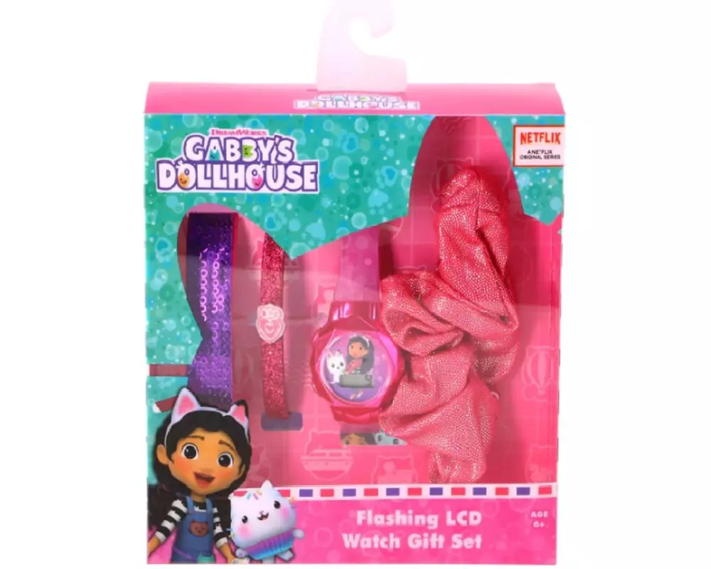 Waldmeier LCD Uhr Geschenkset Gabbys Doll Blau/Lila