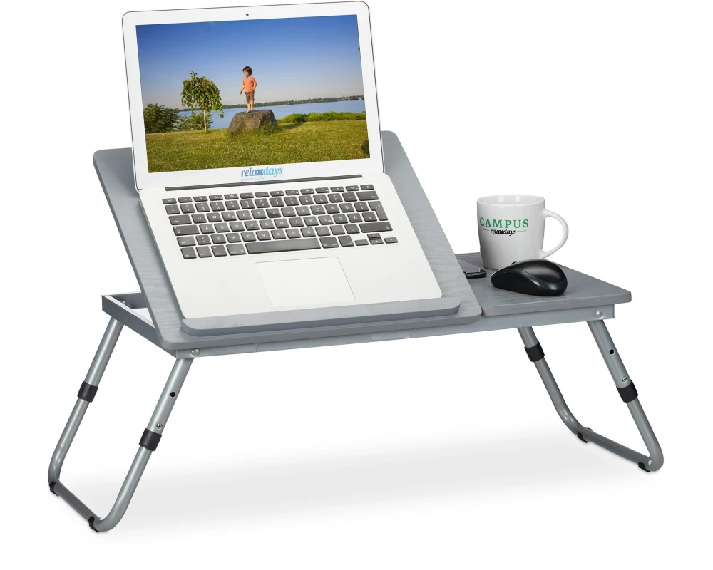 relaxdays Laptoptisch 44 x 73 x 34.5 cm, Grau