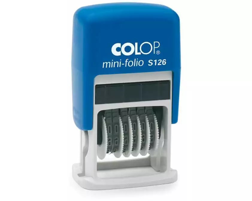 Colop Stempel Mini-Folio S126 Zahlen, Blau