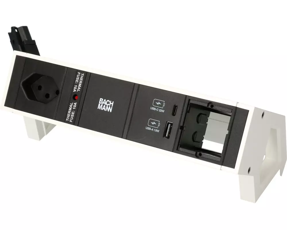 Bachmann Tischsteckdosenleiste DESK 2, 1x T13, 1x USB A/C, 1x Custom