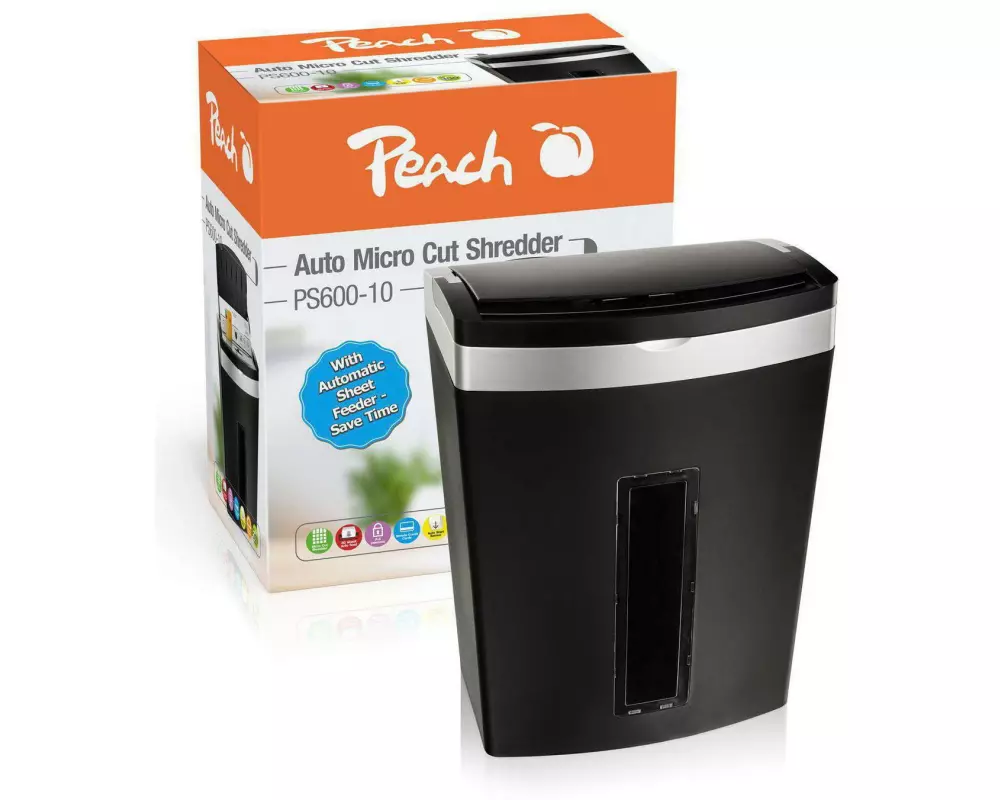 Peach Bürogeräte Aktenvernichter PS600-10 P-5, 90 Seiten