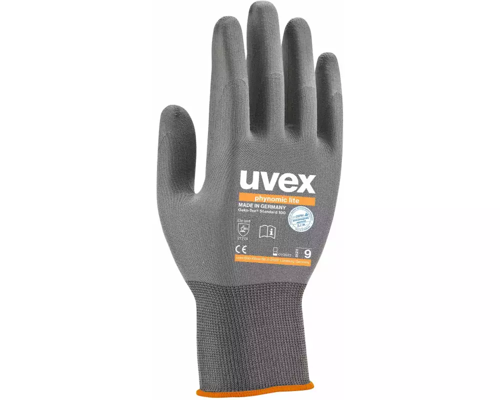 uvex Montagehandschuh Phynomic Lite, 9, Grau, 10 Stück