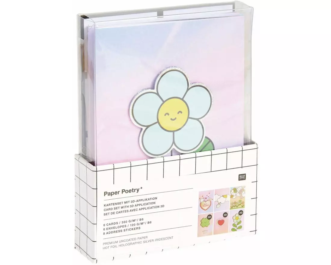 Rico Design 3D-Kartenset Chingu B6, 6 Karten, 6 Umschläge
