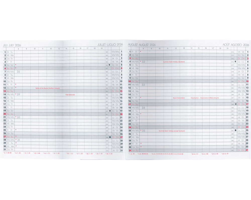 BIELLA Planer Berlin 2026 853560000026U 6M/1S Ersatz ML 8.7x15.3cm