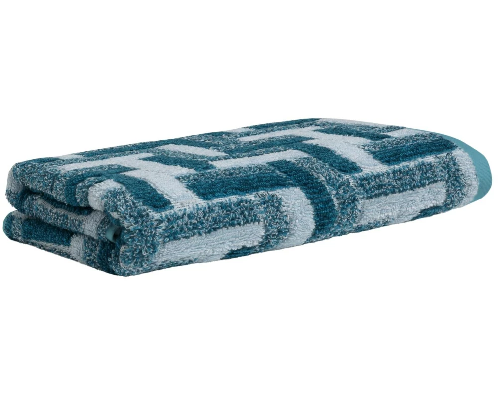 Möve Duschtuch Tide Tiles 67 x 140 cm, Aqua/Petrol