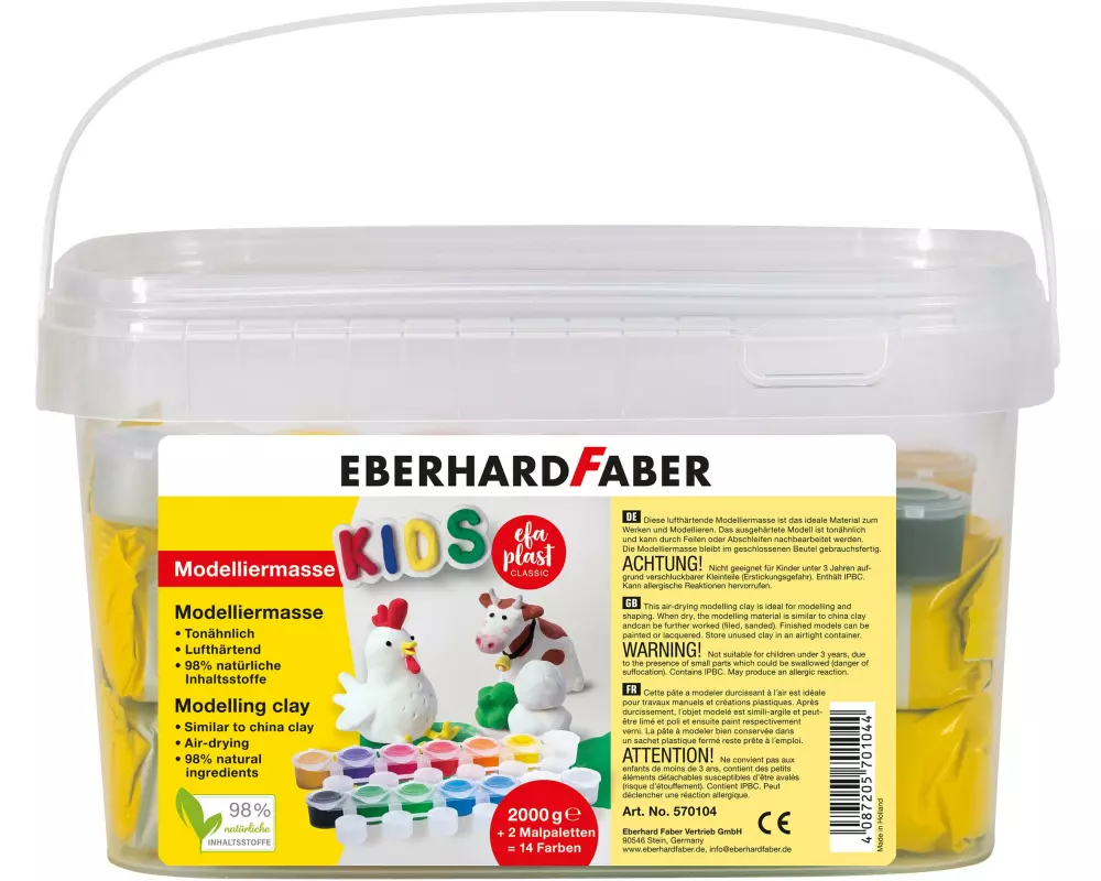 Eberhard Faber Modelliermasse EFA Plast Classic 2 kg, Weiss
