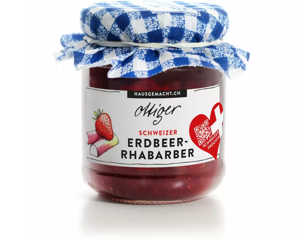 Ottiger Erdbeer-Rhabarber CH Konfitüre 250 g