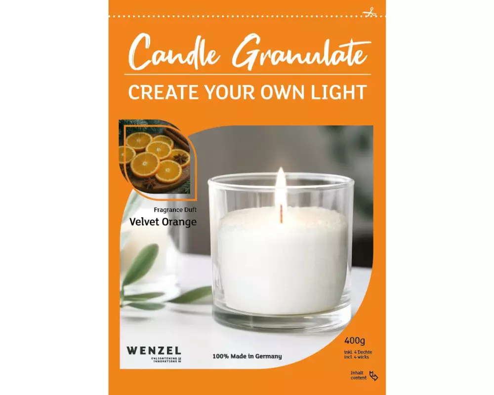 Wenzel Kerzen Wachsgranulat Velvet Orange 400 g