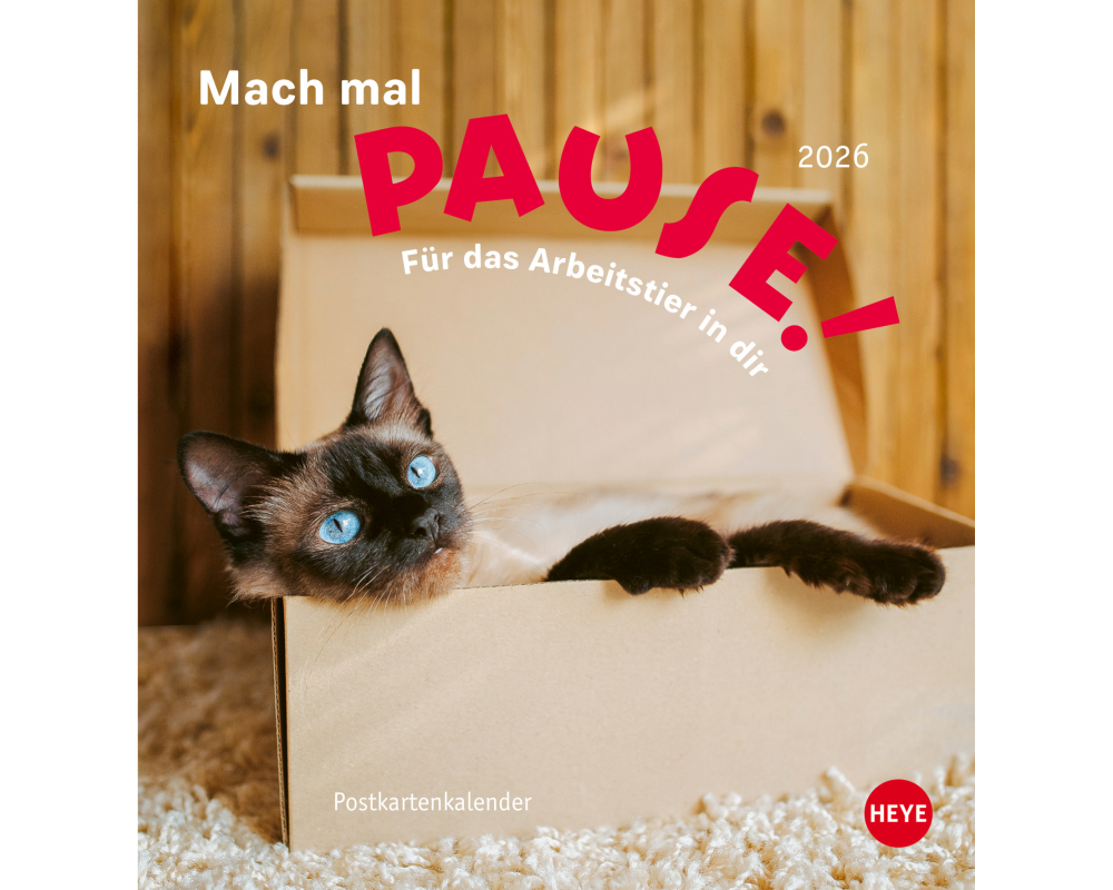 HEYE Postkarten.Kalender Pause 2026 23023+26 1M/1S DE 16x17cm