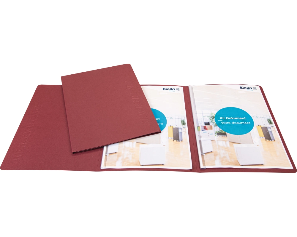 BIELLA Bewerbungsmappe A4 4975847BIBU weinrot, 3-teilig