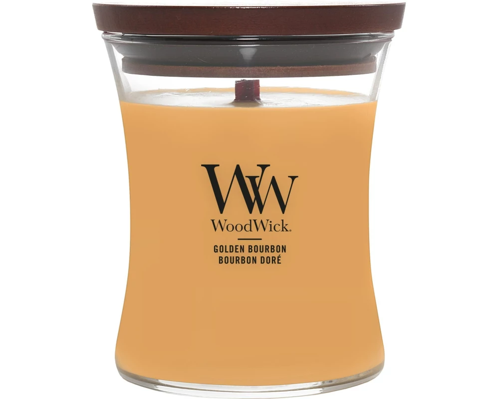 Woodwick Duftkerze Golden Bourbon Medium Jar