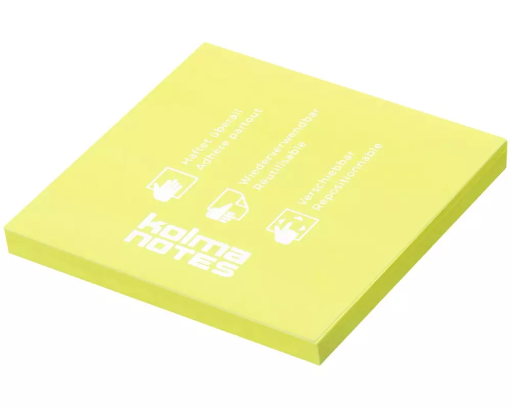 Kolma Notizzettel NOTES 76 x 76 mm Gelb, 100 Blatt