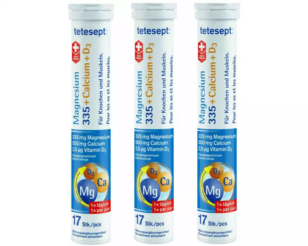 tetesept Magnesium 335 Calcium + D3 3 x 17 Brausetabletten