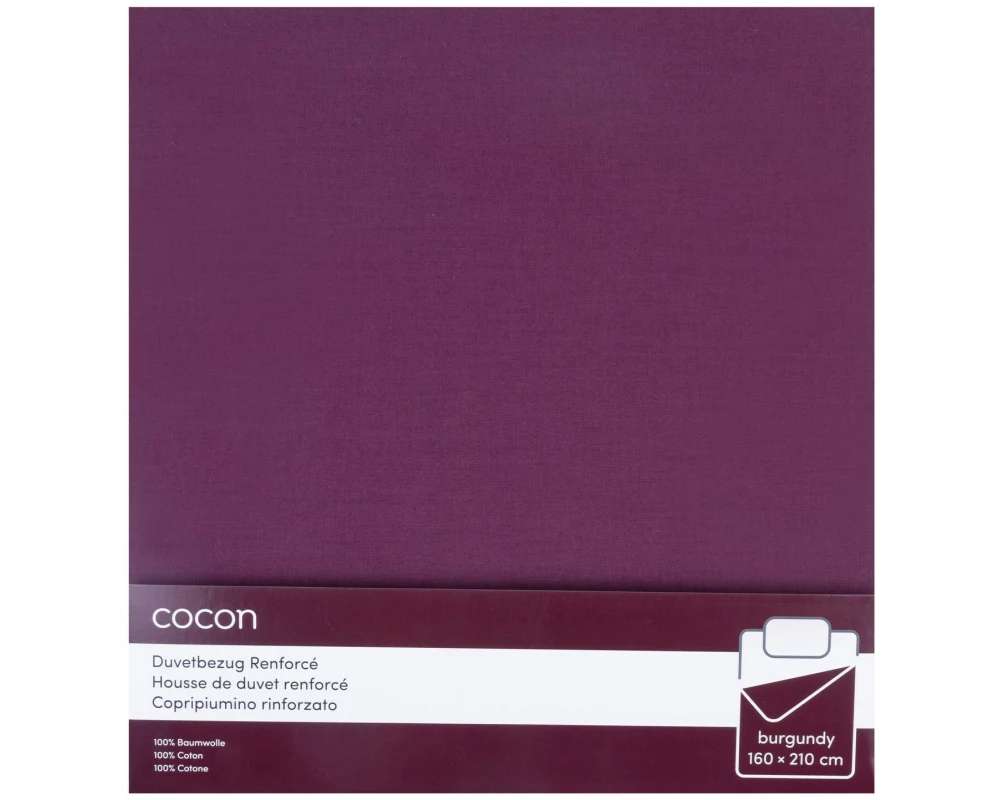 COCON Duvetbezug Renforcé 160 x 210 cm, Burgunder