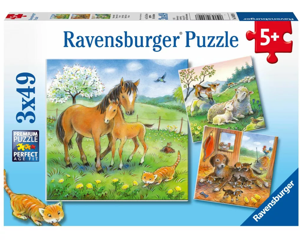 Kinderpuzzle 3x49 Teile - Kuschelzeit