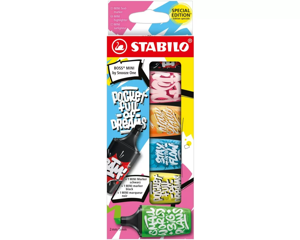 STABILO Textmarker Boss Mini Snooze Mehrfarbig, 6-teilig
