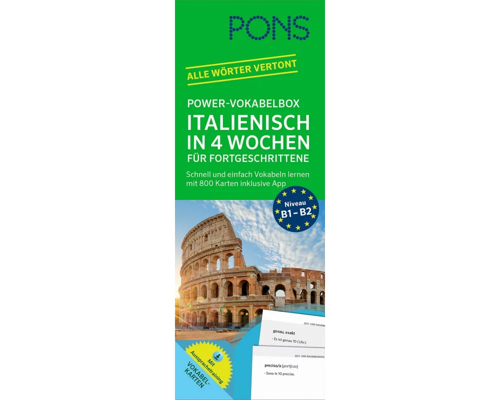 PONS Power-Vokabelbox Italienisch in 4 Wochen für Fortgeschrittene